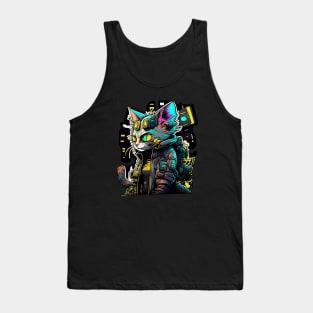 Cyberpunk Cat #2 Tank Top